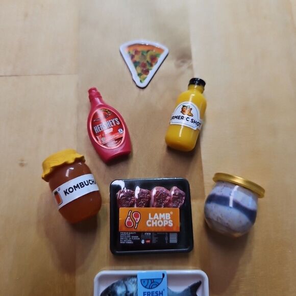 ZURU Mini Brands Mini-minis Fill The Fridge Common Lot Of 7, W/Pizza Magnet - Picture 2 of 16